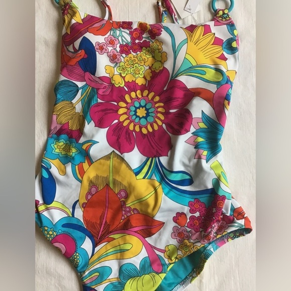 🆕 Trina Turk Women's Standard Fontaine High Cut One Piece Bathing Swimsuit - Picture 9 of 10